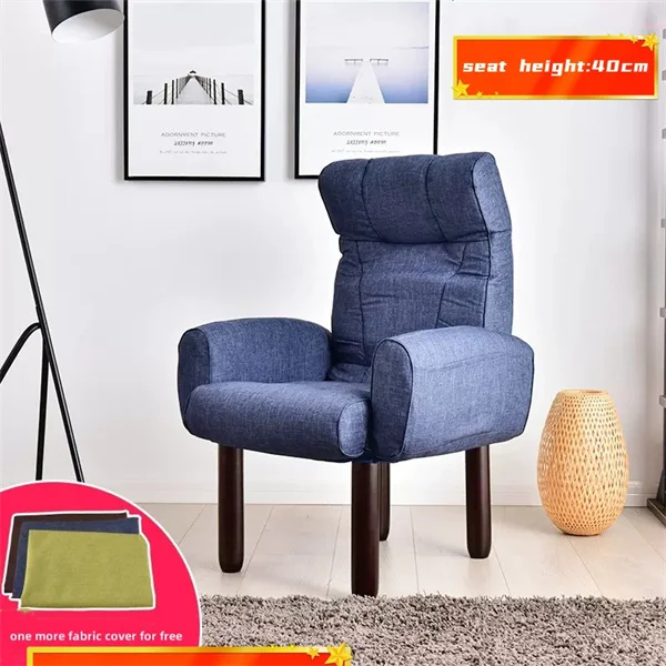 Japanese Style Foldable&Adjustable Sofa Armchair Leisure Chair With Wood Legs Living Room Furniture Modern Relax Accent Chair